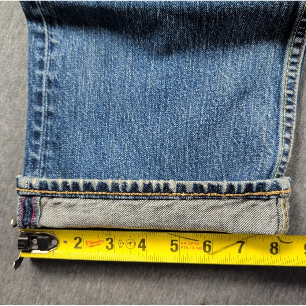 Y2K Selvedge Denim Jeans Bootcut 32x32 Banana Republic Distressed Whisker Fade
